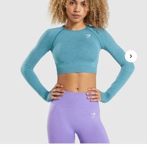 Gymshark vital seamless crop top long sleeve  teal